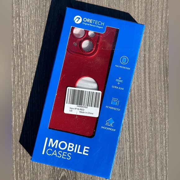 IP 15 Heavy Duty, 2 pc Toughness Tempered Glass, Slim Red Phone Case - Picture 2 of 7